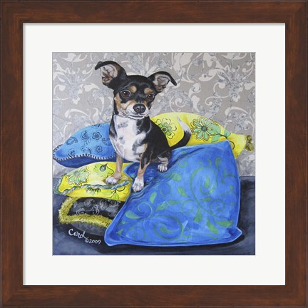 Framed Chihuahua Pillows II Print