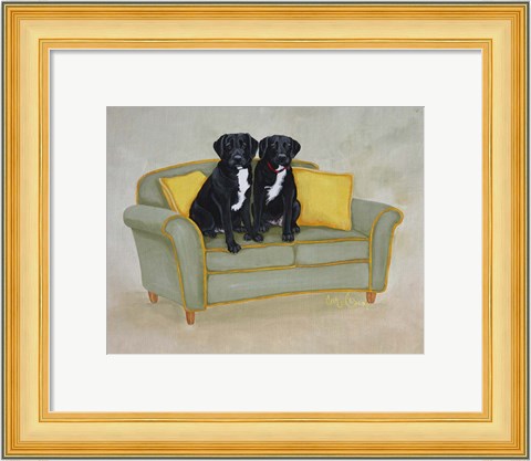Framed Labs on Green Print