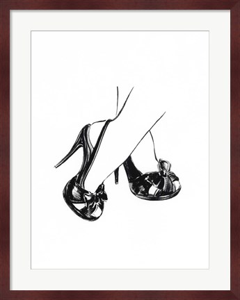 Framed Black Heels II Print