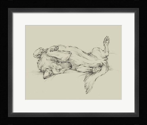 Framed Dog Tired I Print