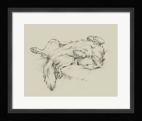 Framed Dog Tired II Print