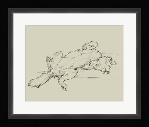 Framed Dog Tired III Print