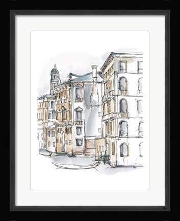 Framed Watercolor Travel Sketchbook I Print