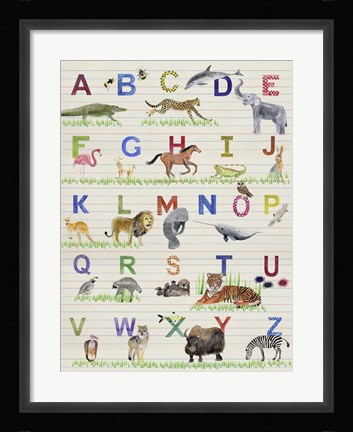 Framed Alphabet Animals Print