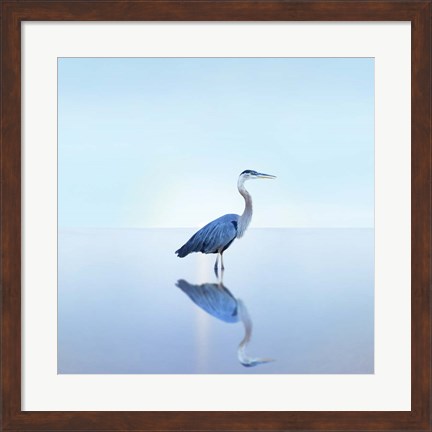 Framed Beachscape Heron II Print