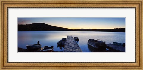 Framed Lakescape Panorama I Print