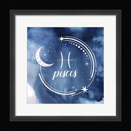 Framed Watercolor Astrology XII Print
