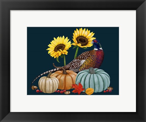 Framed Pheasant Harvest I Print