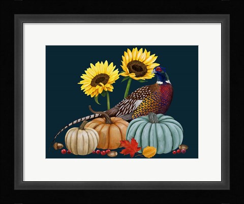 Framed Pheasant Harvest I Print