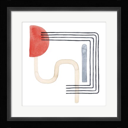 Framed Deco Sunrise V Print