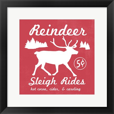 Framed Reindeer Rides I Print