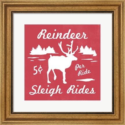 Framed Reindeer Rides II Print