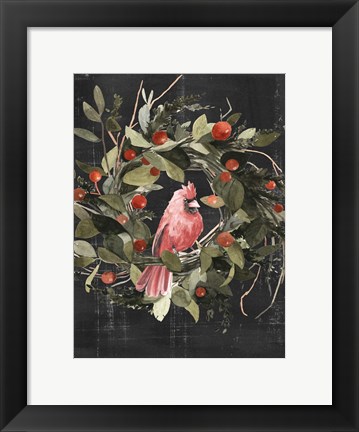 Framed Christmas Cardinal II Print