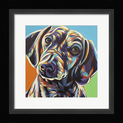 Framed Painted Dachshund II Print