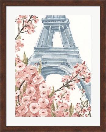 Framed Paris Cherry Blossoms I Print