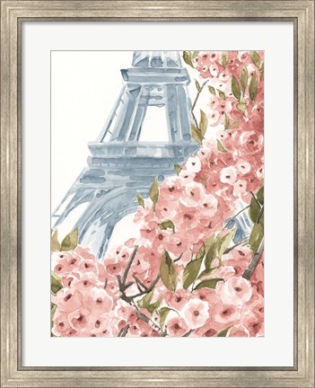 Framed Paris Cherry Blossoms II Print