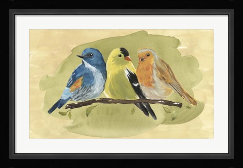 Framed Bird Perch I Print