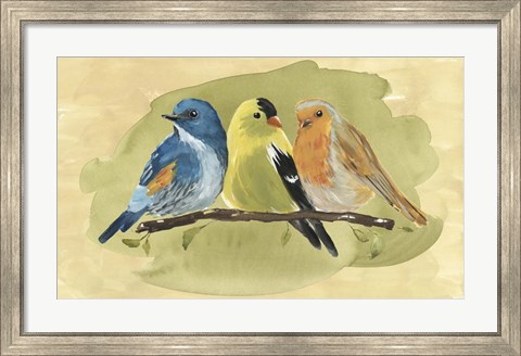 Framed Bird Perch I Print