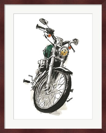 Framed Motorcycles in Ink I Print