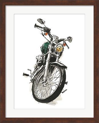 Framed Motorcycles in Ink I Print