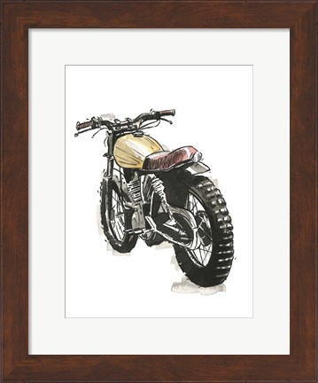 Framed Motorcycles in Ink III Print