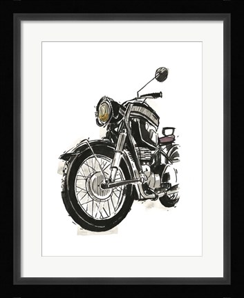 Framed Motorcycles in Ink IV Print