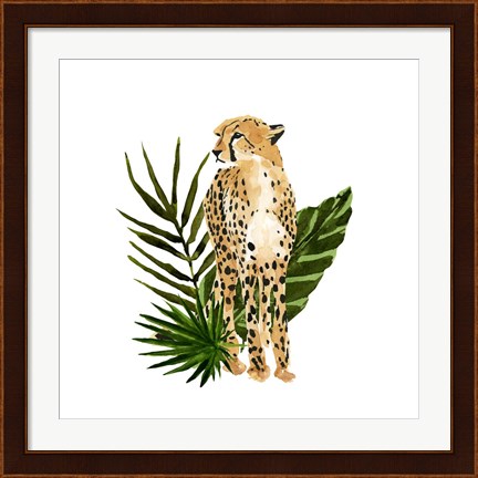 Framed Cheetah Outlook I Print
