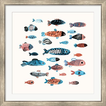 Framed Fish School I Print