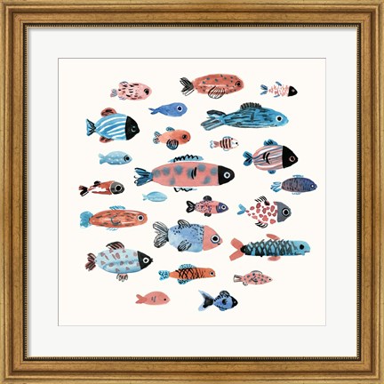 Framed Fish School II Print