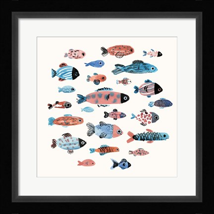 Framed Fish School II Print