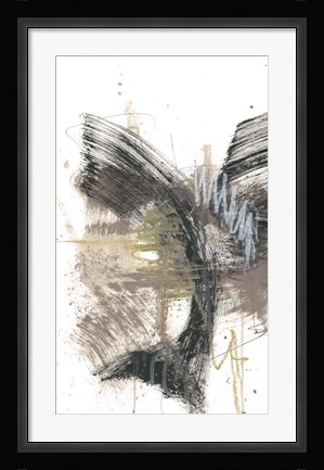 Framed Black, Gold &amp; Taupe I Print