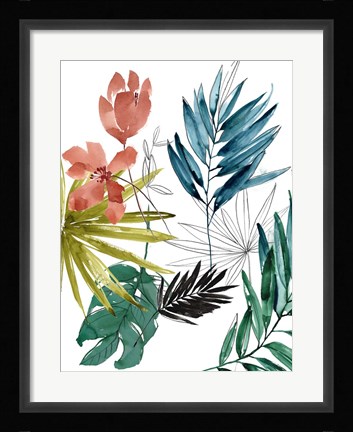 Framed Tropical Composition I Print