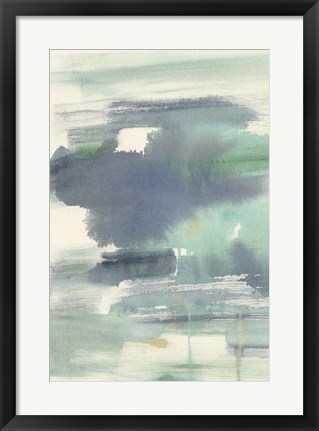 Framed Feather Blue Horizon I Print