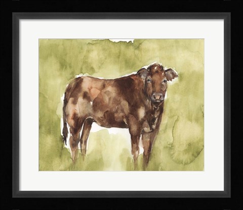Framed Cow in the Field I Print