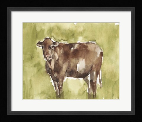 Framed Cow in the Field II Print