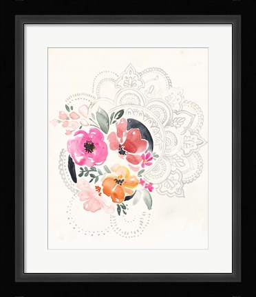Framed Mandala Bouquet I Print