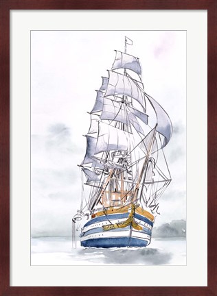 Framed Tall Ship I Print