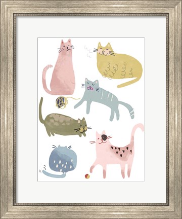 Framed Cat Squad I Print