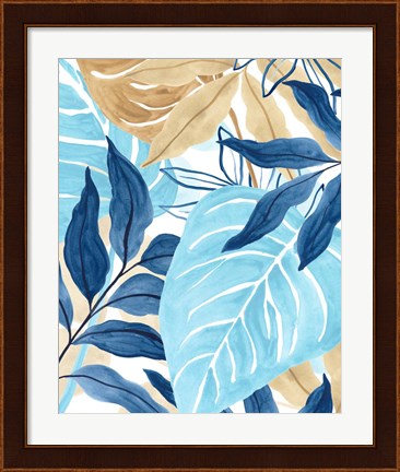 Framed Blue Jungle IV Print