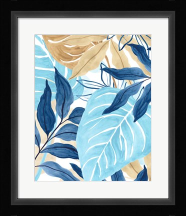 Framed Blue Jungle IV Print