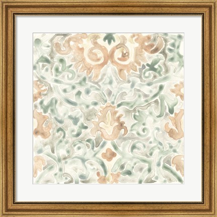 Framed Terracotta Garden Tile V Print