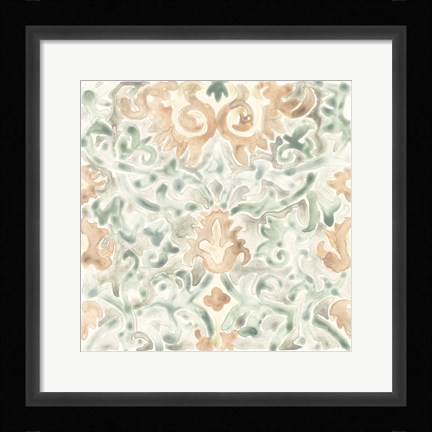 Framed Terracotta Garden Tile V Print