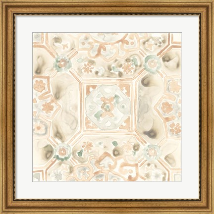 Framed Terracotta Garden Tile VIII Print