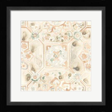 Framed Terracotta Garden Tile VIII Print