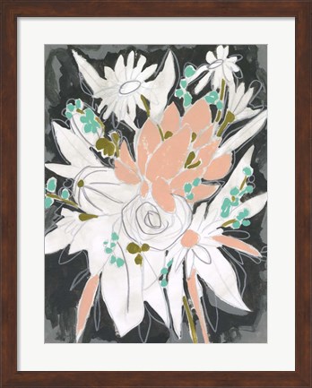 Framed Charcoal Bouquet I Print
