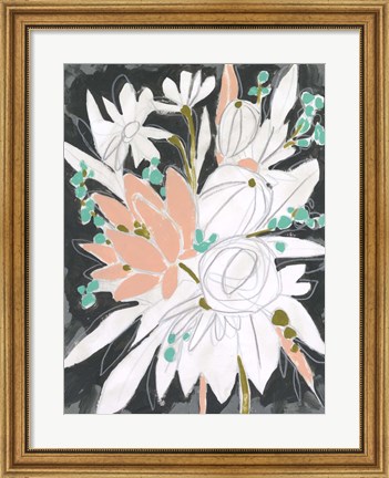 Framed Charcoal Bouquet II Print