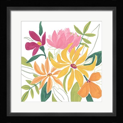 Framed Tutti Frutti Floral I Print