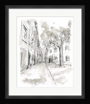Framed European City Sketch II Print