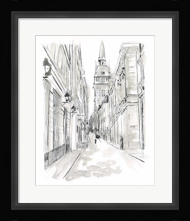 Framed European City Sketch III Print