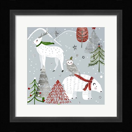 Framed Stars &amp; Snowflakes III Print